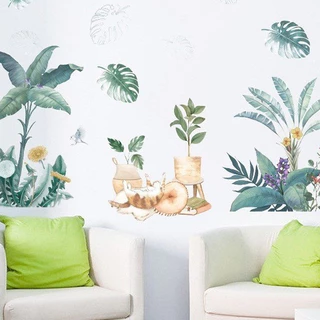 🌺🌺DECAL TRANH DÁN TƯỜNG MÈO VÀ CÂY XANH TRANG TRÍ DECOR PHÒNG NGỦ- TRANH TRÍ PHÒNG KHÁCH🌺🌺