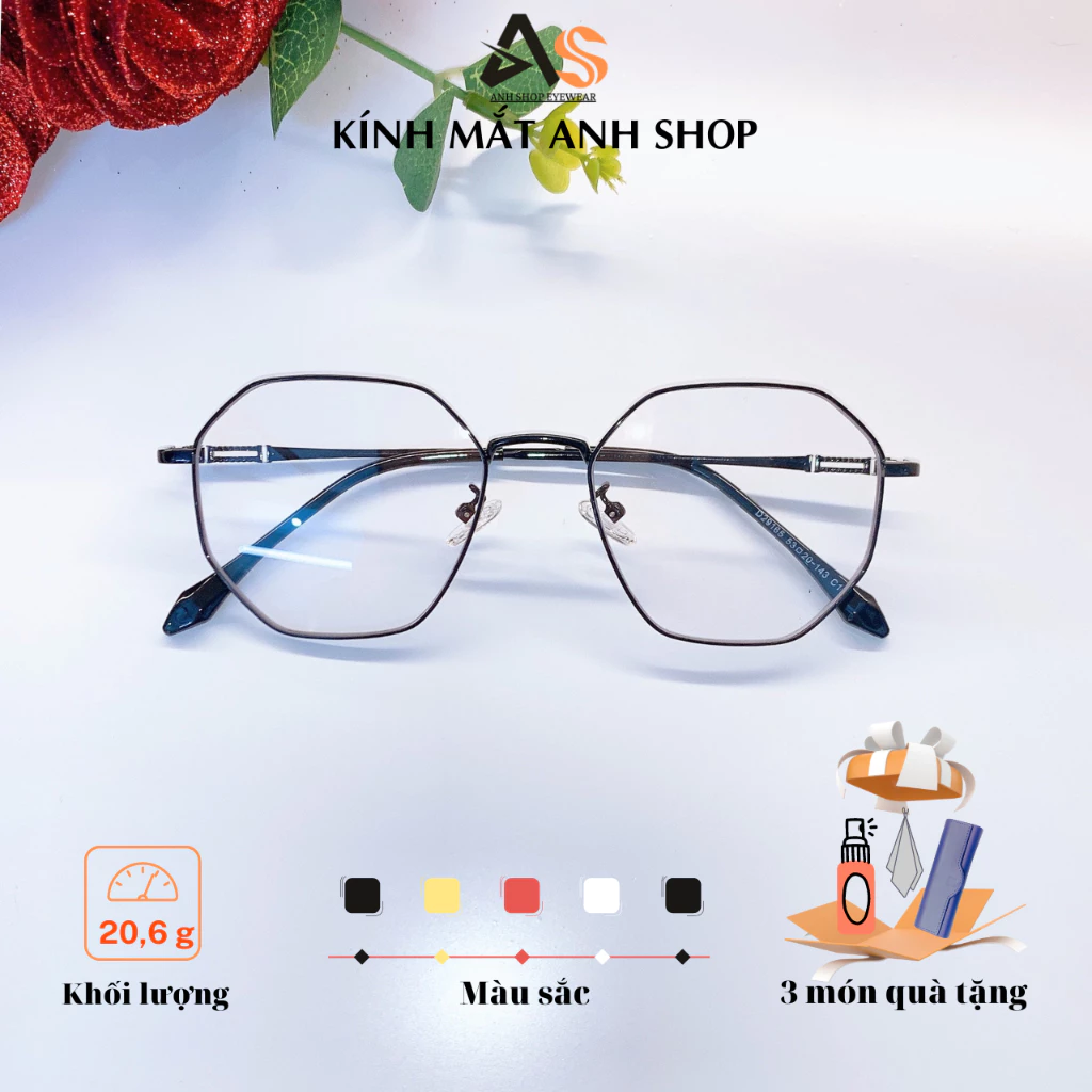 Gọng kính lục giác kim loại chất liệu kim loại 29165A