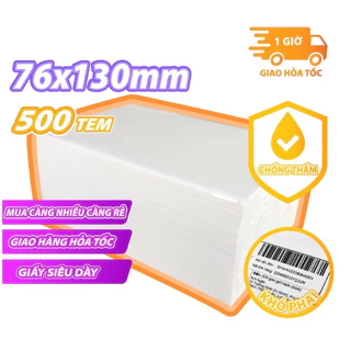 Giấy In Nhiệt Khổ A7(76x130mm) Dạng Tệp 500 Tờ -3 lớp tự dán chống nước - In Đơn Shopee TMĐT Tự Dính.