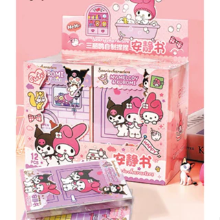 Đồ chơi cuốn sách yên tĩnh Sanrio Kuromi dành cho trẻ em bé trai bé gái, đồ chơi thủ công tự làm bằng tay không cần cắt