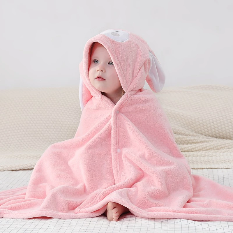 Áo choàng tắm cho bé, khăn tắm có mũ, dùng làm khăn choàng cho bé khi ra ngoài