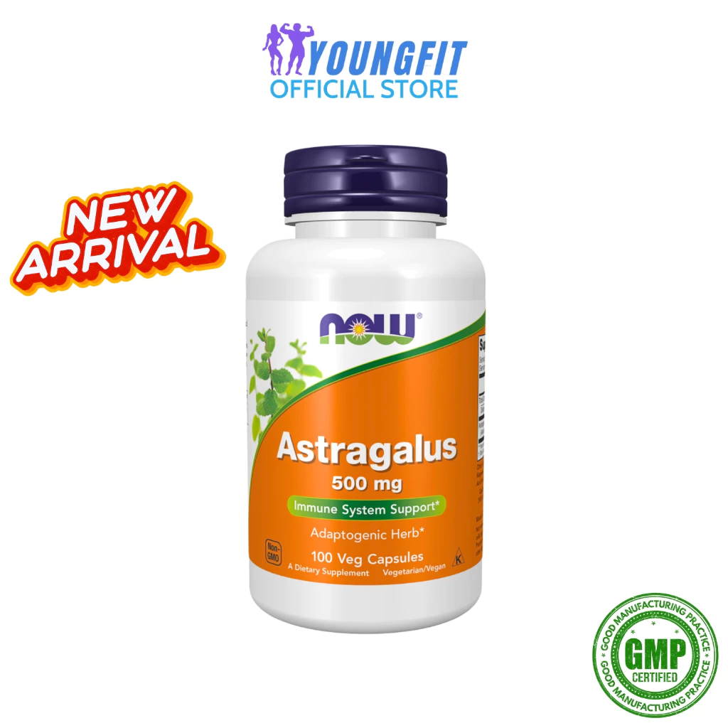 Viên Uống Astragalus NOW Nhập Mỹ Hoàng Kỳ Hỗ Trợ Miễn Dịch (100 viên) - YoungFit