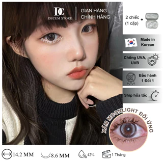 Kính áp tròng màu xám gray moonlight đối ứng Douyin, contact lens mắt cận có độ giãn vừa Hàn Quốc Decem Store