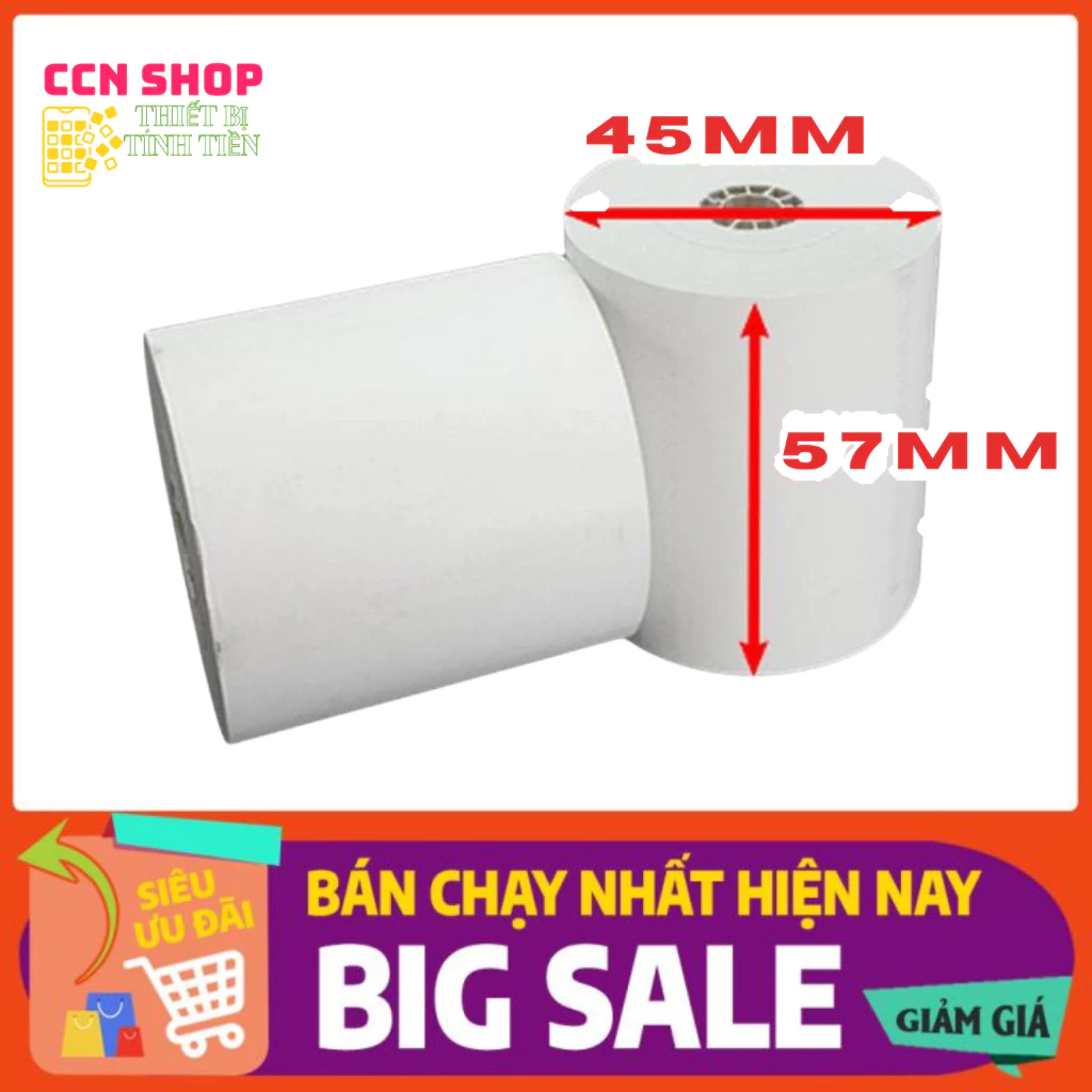 01 cuộn giấy in hóa đơn nhiệt khổ k57x45 - Giấy in điện nước, in hóa đơn mini, in bill máy in cầm tay - in rõ sắc nét