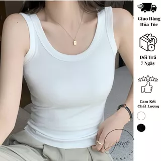 Áo ba lỗ nữ dáng dài JUNE.SG Áo tanktop sát nách form ôm thun tăm mặc trong áo vest mềm mịn mát D070