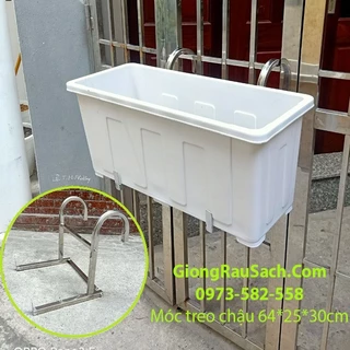 Móc treo chậu trồng cây ban công, kệ treo chậu hoa thông minh 64*25*30cm chưa gồm chậu GiongRauSach