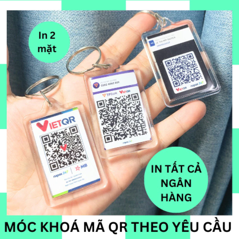 MÓC KHOÁ MÃ QR NGÂN HÀNG IN THEO YÊU CẦU