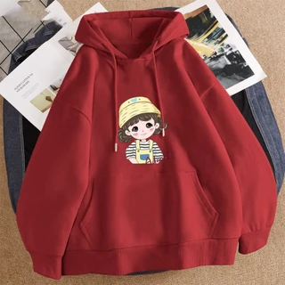 Áo Hoodie Adorable Girl Nam Nữ By JOLI Unisex Chất Nỉ Lót Bông Mũ 2 Lớp Form Rộng