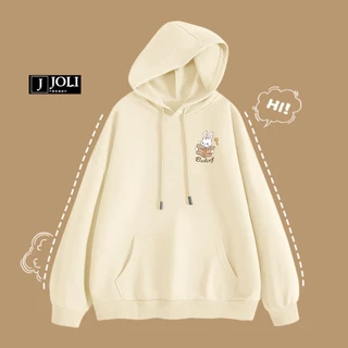 Áo Hoodie Thỏ Belief Nam Nữ By JOLI Unisex Chất Nỉ Lót Bông Mũ 2 Lớp Form Rộng