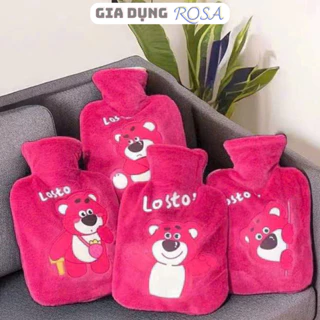 Túi chườm bụng gấu dâu Lotso - Túi chườm bụng kinh nóng lạnh vải nhung AT94