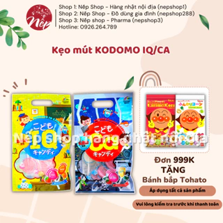 Kẹo mút Kodomo IQ/Ca bổ sung Canxi & DHA Nhật Bản cho bé từ 1 tuổi vị trái cây - Nếp shop