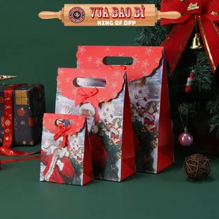 Túi đựng quà Giáng Sinh hình Ông Già Noel Dây Nơ - VUA BAO BÌ