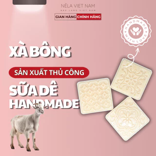 Xà Phòng Sữa Dê Sinh Dược Dạng Cục Tắm Trắng Da, Dưỡng Ẩm, Làm Mềm Mịn Da Handmade