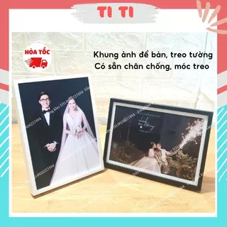 Khung ảnh khung tranh để bàn treo tường bằng nhựa TẶNG chân chống móc treo mẫu mới siêu đẹp