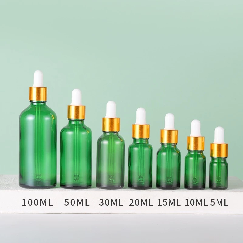 Lọ Đựng Tinh Dầu XANH LÁ Nắp Bóp Nhỏ Giọt 5ML - 100ML (Chai Lọ Mỹ Phẩm Giá Sỉ)