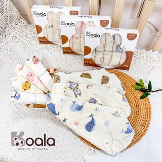 Khăn xô sữa cho bé Koala, vải sợi muslin 4 lớp cao cấp, mềm mịn với nàn da bé kích thước 30 x 30 cm