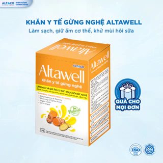 Altawell Khăn Gừng Nghệ Giúp Vệ SInh Khử Mùi Cơ Thể Phòng Cảm Lạnh Sau Sinh Cho Mẹ Bầu (1 hộp 30 cái)