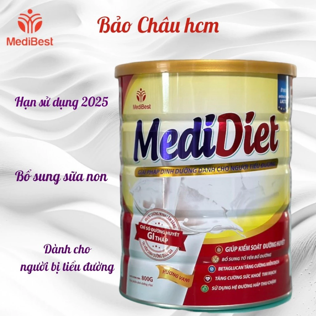 Sữa MediDiet 800G (Hsd 04/2026) dành cho người bệnh đái tháo đường