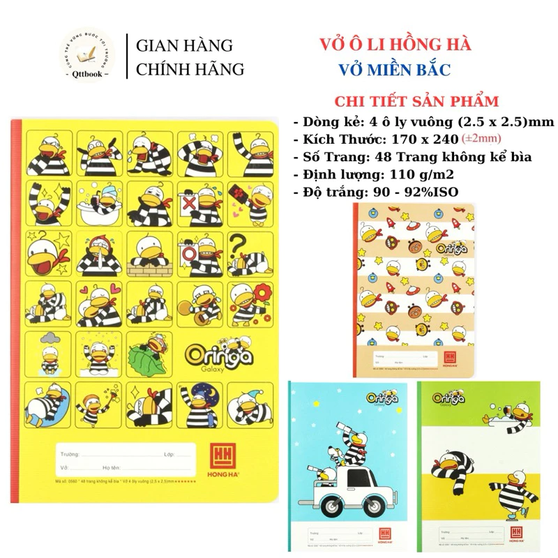 ( Lốc 5 quyển ) Vở 4 Ô ly 48 trang School Oringa Galaxy độ trắng cao (0560)