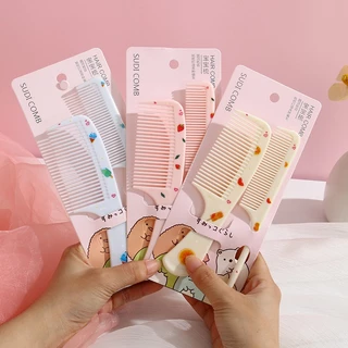 Set 2 lược chải đầu tóc bằng nhựa 14cm 16cm chia tóc cao cấp iLita lược trang điểm make up gỡ rối tóc hiệu quả