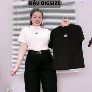 Áo babytee thời trang Đậu bigsize nữ tay ngắn cổ lọ chất gân tăm mềm mại phong cách dành cho nàng chubby - G234