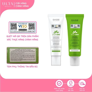 Kem Dưỡng Babe Cho Da Dầu Mụn Stop AKN Mattifying Moisturiser, Kem Dưỡng Phục Hồi Da Babe Stop AKN Repairing Moisturiser