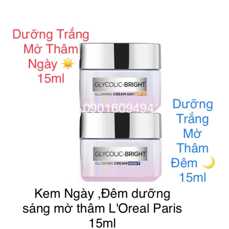 CHINH HÃNG 100%-Kem Dưỡng Ngày/Đêm L'Oreal Paris Chống Nắng Sáng Da Cấp Ẩm Mờ Nám Tàn Nhang -15ml