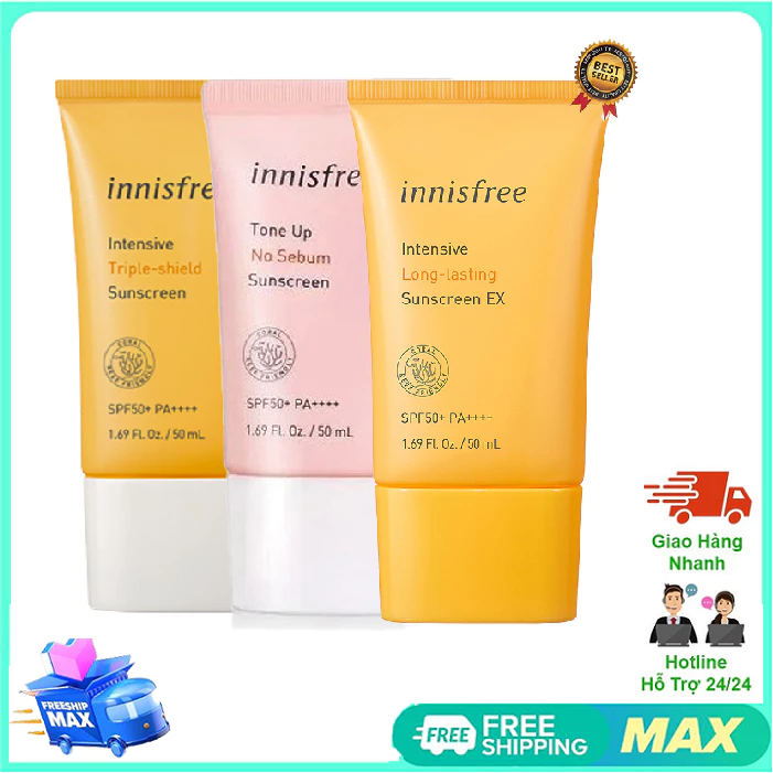 Kem Chống Nắng Nâng Kiềm Dầu Innisfree Tone Up No Sebum / Intensive Triple-Shield 50ml