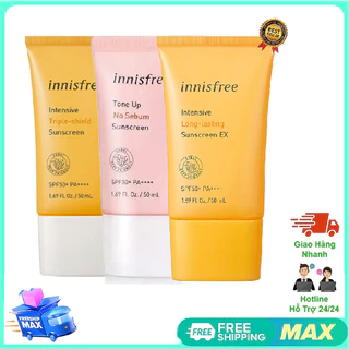 Kem Chống Nắng Nâng Kiềm Dầu Innisfree Tone Up No Sebum / Intensive Triple-Shield 50ml