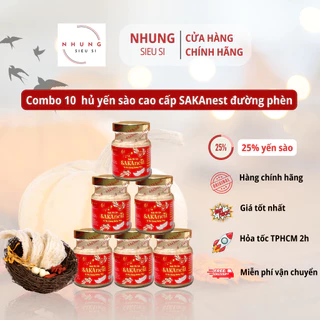 Combo 10 hủ yến sào cao cấp SAKAnest đường phèn