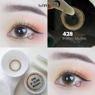 [1 year] Kính áp tròng LUNA EYES 428 BROWN - Lens size nhỏ