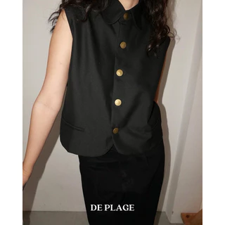 DE PLAGE - ÁO WAISTCOAT NÚT ĐỒNG