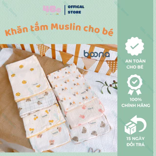 Khăn Tắm Xô Muslin BooNa Chính Hãng 2 Lớp, 4 Lớp Đa Năng An Toàn Cho Bé