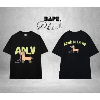 ÁO THUN ADLV NGỰA GỖ FORM RỘNG UNISEX VẢI 100% COTTON HAI CHIỀU CAO CẤP - BAPE PHẾCH