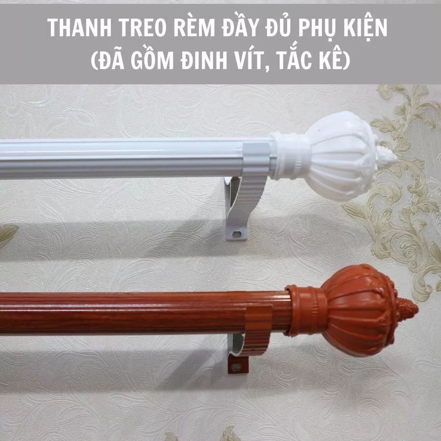 Thanh Treo Rèm Cửa Hàng cao cấp - Thanh gắn trần Đầy Đủ Phụ Kiện, Nhôm sơn tĩnh điện dễ lắp đặt, Chắc Chắn Chịu Lực Tốt