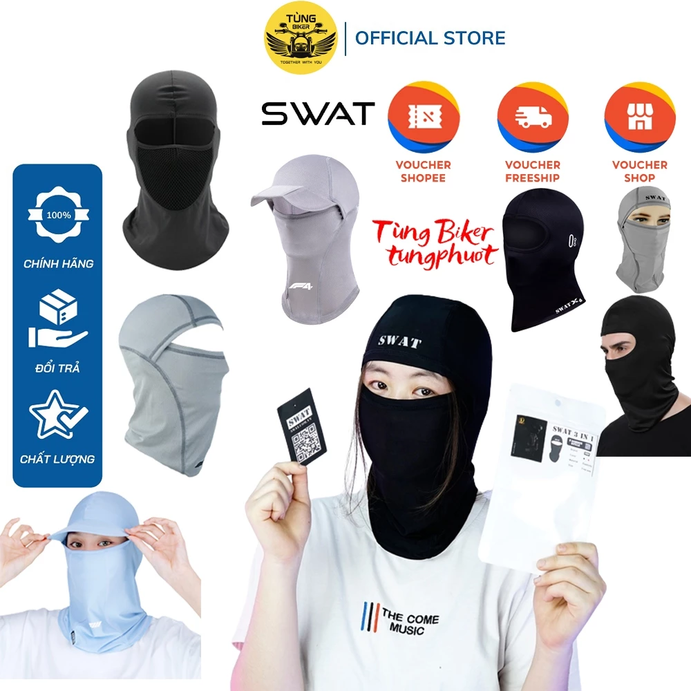 Khăn Trùm Đầu, Bịt Mặt Chống Nắng Ninja - Swat Đi Phượt Đội Mũ Bảo Hiểm Tiện Dụng