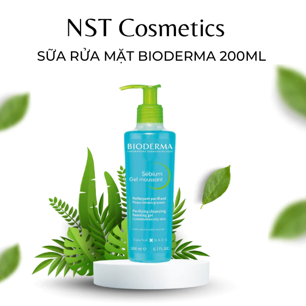 [Có Vòi] Sữa rửa mặt Bioderma Sebium Gel Moussant Chính Hãng - 200ml