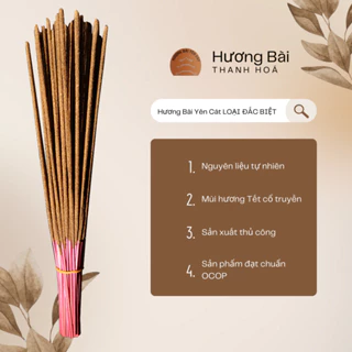 Hương Bài Yên Cát LOẠI ĐẶC BIỆT, Túi 100 Nén 36-42cm, Hương Tết Cổ Truyền, Sản Phẩm Tự Nhiên, Sản Xuất Thủ Công