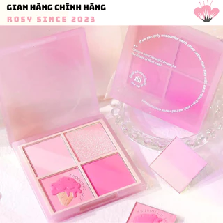 [ HOT XIXI] Bảng Phấn Mắt Má Kèm Highlight Bắt Sáng 4 Ô XIXI Ice Cream Cool Tone Hồng Barbie Cosmetic NO.D511