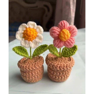 Chậu hoa len handmade mini