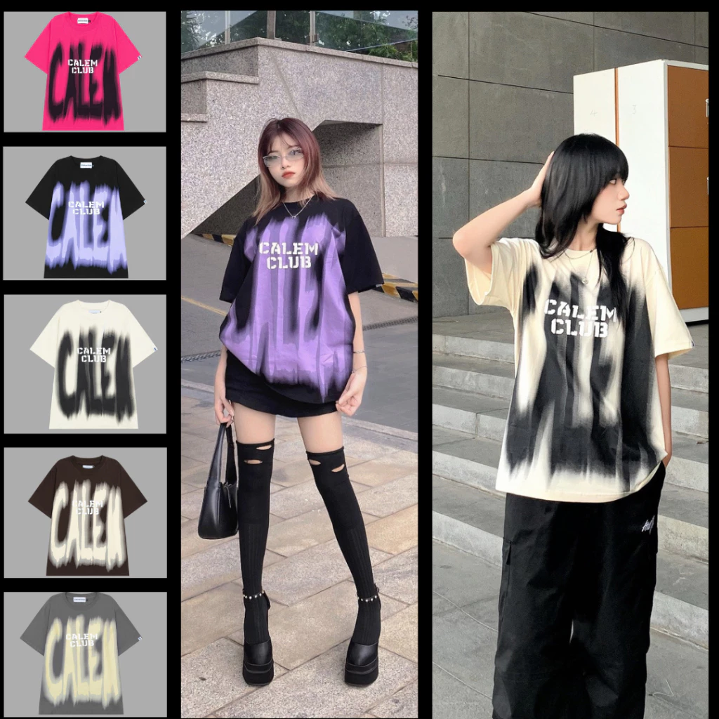 Áo Thun in Charm tay lỡ form unisex brand Calem Club, 100% cotton, thoáng mát , thấm hút mồ hôi