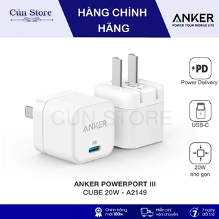 Củ sạc nhanh Anker PowerPort III PD Cube 20W nhỏ gọn - A2149 chính hãng | Bảo hành 12 tháng