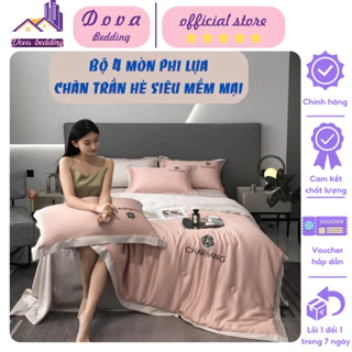 Bộ chăn ga gối lụa Romantic city home chăn hè đơn sắc sang trọng , chất liệu mềm mướt không xù lông , không phai màu