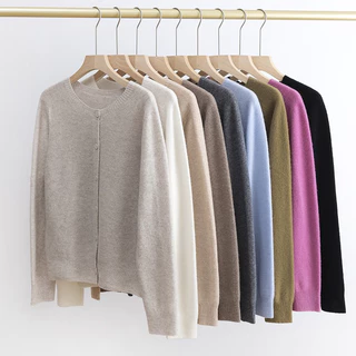 Áo khoác cardigan nữ sợi dệt 100% lông cừu cao cấp Meybe