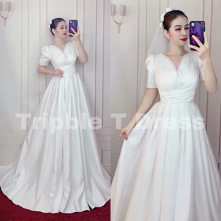 Đầm maxi cưới TRIPBLE T DRESS cho dâu xinh đi bàn nhẹ nhàng - size S/M/L