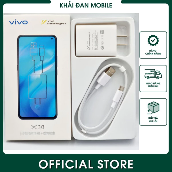 Bộ Sạc Nhanh VIVO 33W X30, Công Nghệ Flash Charge 2.0, USB-TYPE-C Bảo hành 12 Tháng