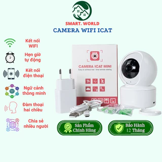 Camera thông minh Wifi Icat 1080P Xoay 360 Độ, Theo Dõi Chuyển Động, Đàm Thoại 2 Chiều - Hàng Chính Hãng, Bảo Hành 2 Năm