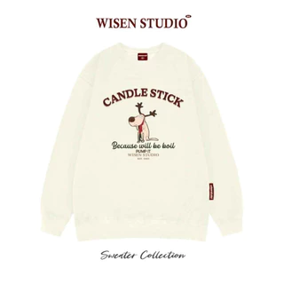 Áo Sweater Local Brand WISEN Nỉ Bông Dày Form Rộng Oversize Unisex Mẫu Candle Stick