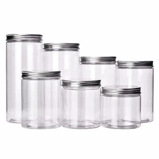 HỦ NHỰA NẮP NHÔM Vàng/ Bạc Có Nắp LÓT 200ML 250ML 500ML 600ML 750ML 900ML 1000ML 1200ML 1500M HỦ PET trong suốt CAO CẤP