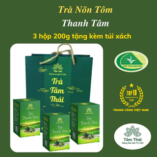 3 Hộp 200g Trà Nõn Tôm Tân Cương Thái Nguyên tặng túi Trà Tâm Thái Trà Thái Nguyên đặc biệt  3 hộp 200g Trà Thanh T